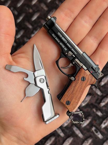 Clickraid™ Beretta Wooden Grip Multi-Tool Keychain